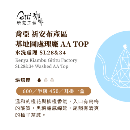 肯亞-祈安布-基地圖處理廠AA TOP SL28&34-水洗-淺焙