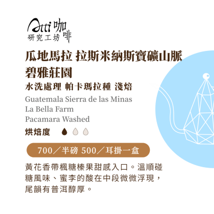 瓜地馬拉-拉斯米納斯寶礦山脈-碧雅莊園-帕卡瑪拉-水洗-淺焙
